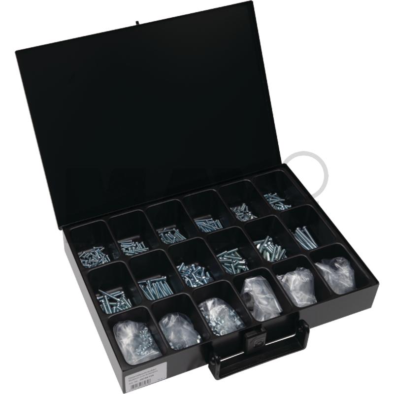 Cutii din tabla, complete, echipate Sortiment suruburi filetate