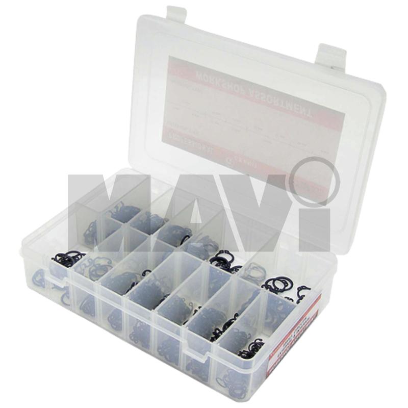 Set sigurante DIN 471/472 Sortiment inele de siguranta • Exterior: 8, 10, 11, 12, 14 și 15 mm <br>• Interior: 9 x 10, 11 x 12, 13 x 15 mm