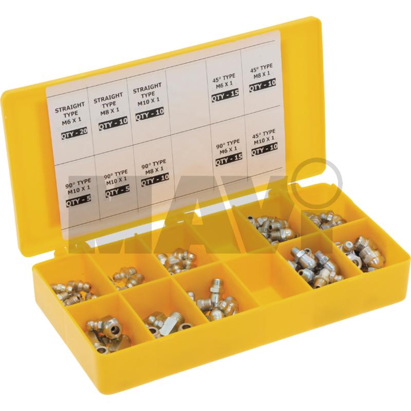 Set nipuri de lubrifiere Sortiment nipluri de lubrifiere 110 piese