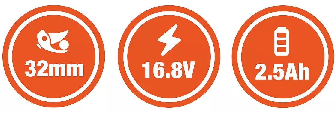 Foarfeca profesionala cu 2 acumulatori ,2 x 16,8V-2,5 Ah, Altuna # AB25 PRO