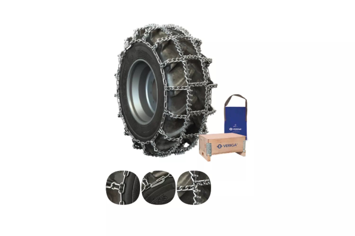 Set plasa lant antiderapant Veriga, 480/70-24, grosime 10 mm,  Tractor forestier, Grip Stud Gs-540 # 33418