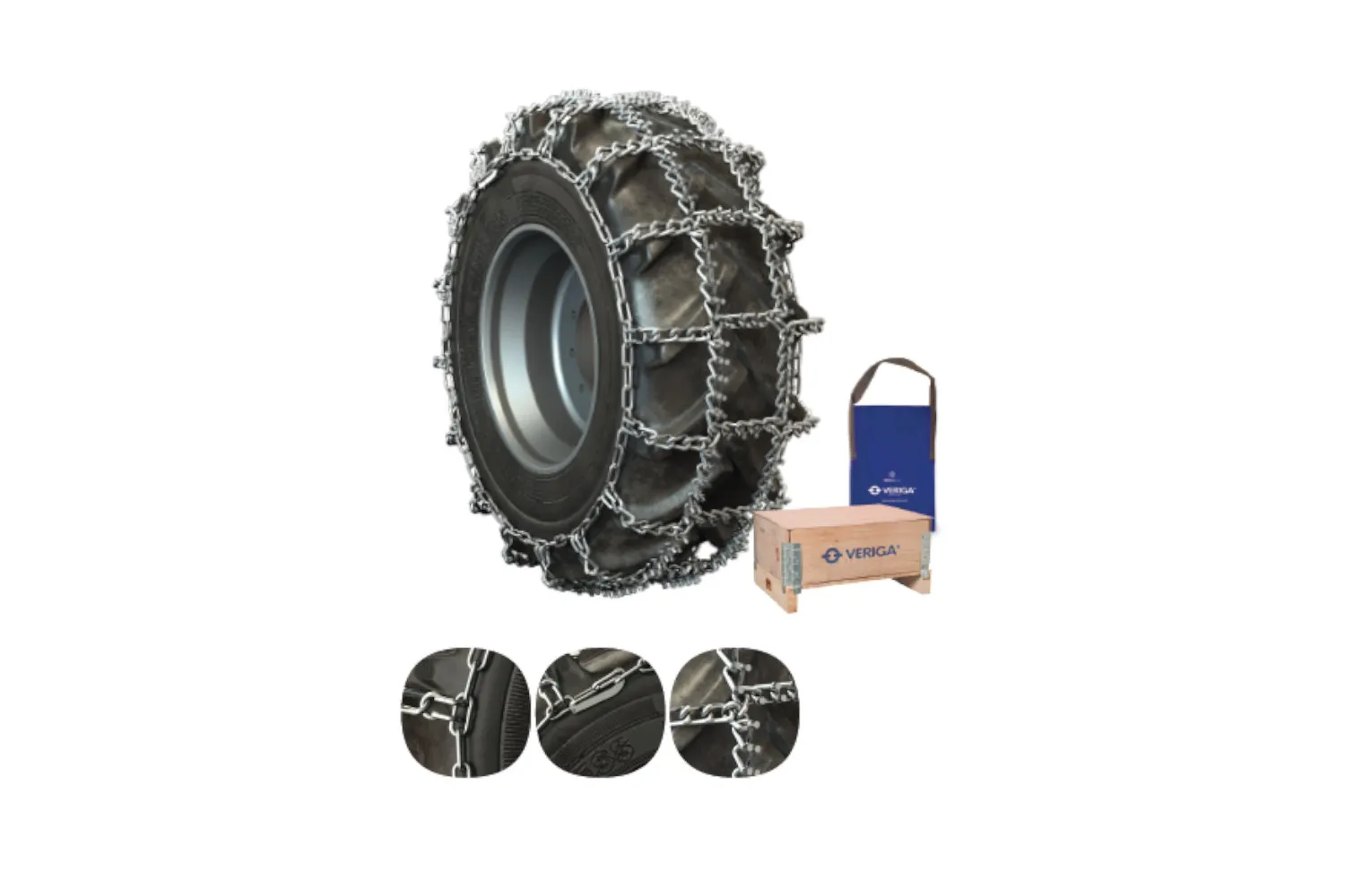 Set plasa lant antiderapant Veriga, 480/70-24, grosime 10 mm,  Tractor forestier, Grip Stud Gs-540 # 33418