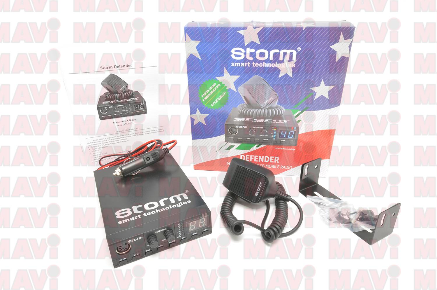 Accesorii auto-Statie radio+microfon CB Storm Defender 2014- MAVI