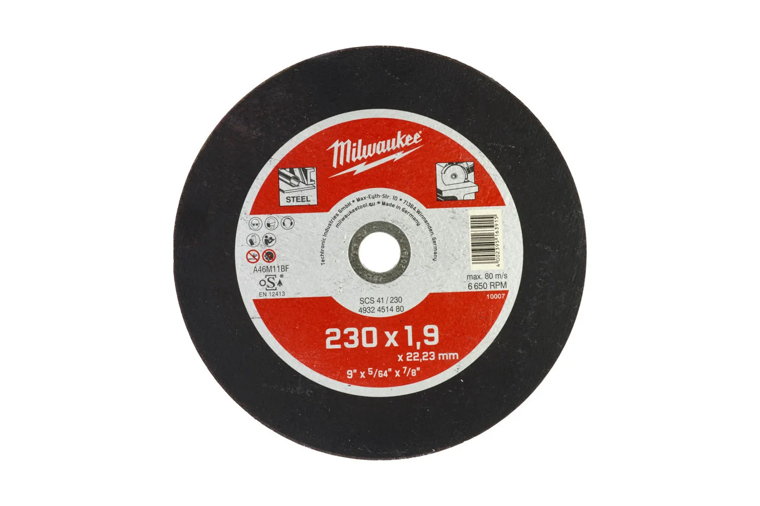Disc pentru taiat metal contractor 230 X 1.9 MILWAUKEE # 4932451480