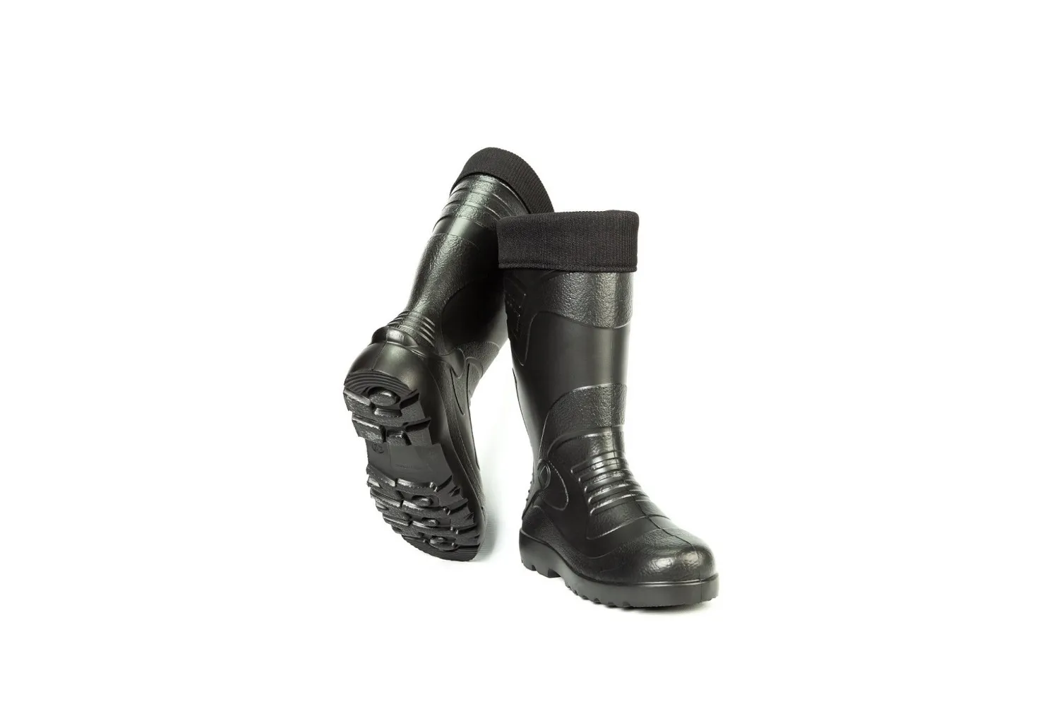Cizme inalte de barbati, cu sosete, din material EVA, Wellingtons, negru # 064