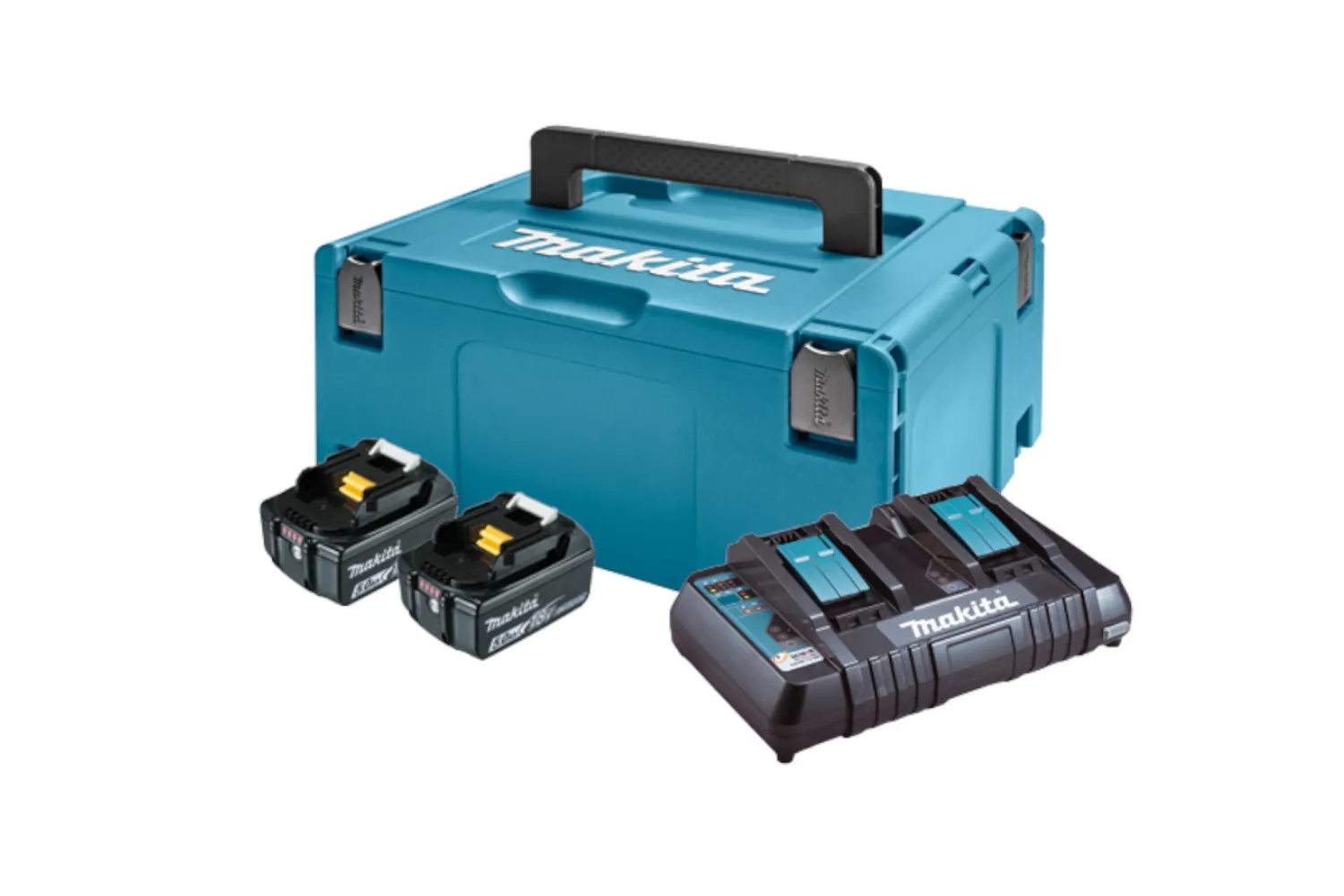 PACHET ACUMULATOR BL1840B X2 SI INCARCATOR DC18RD MAKITA # 197504-2