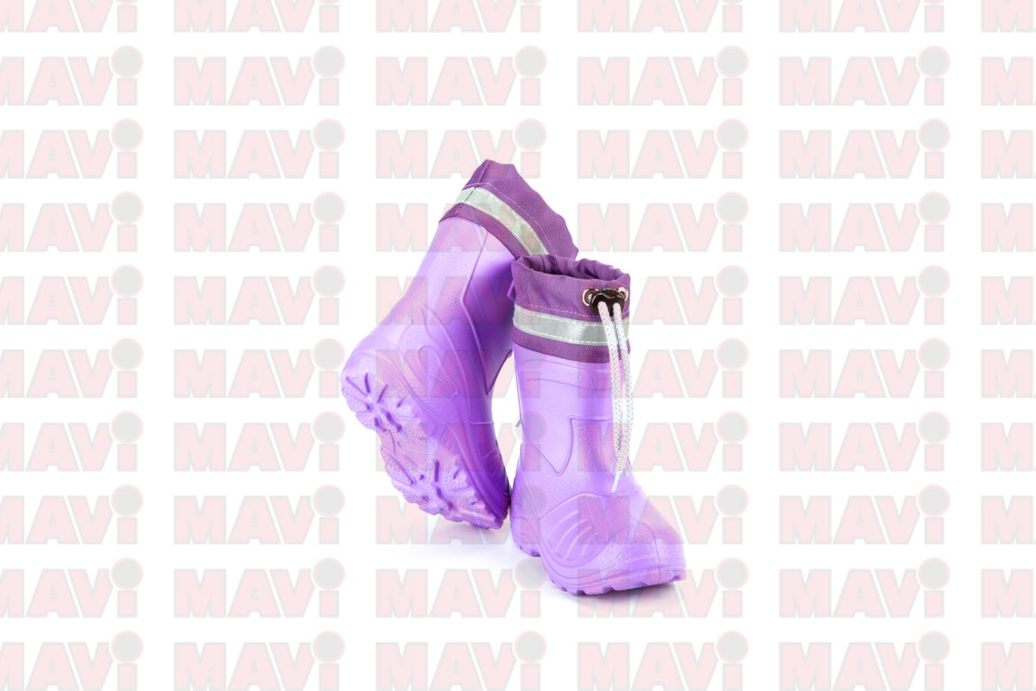 Cizme de copii, cu snur, din material EVA, Wellingtons, violet # 050K