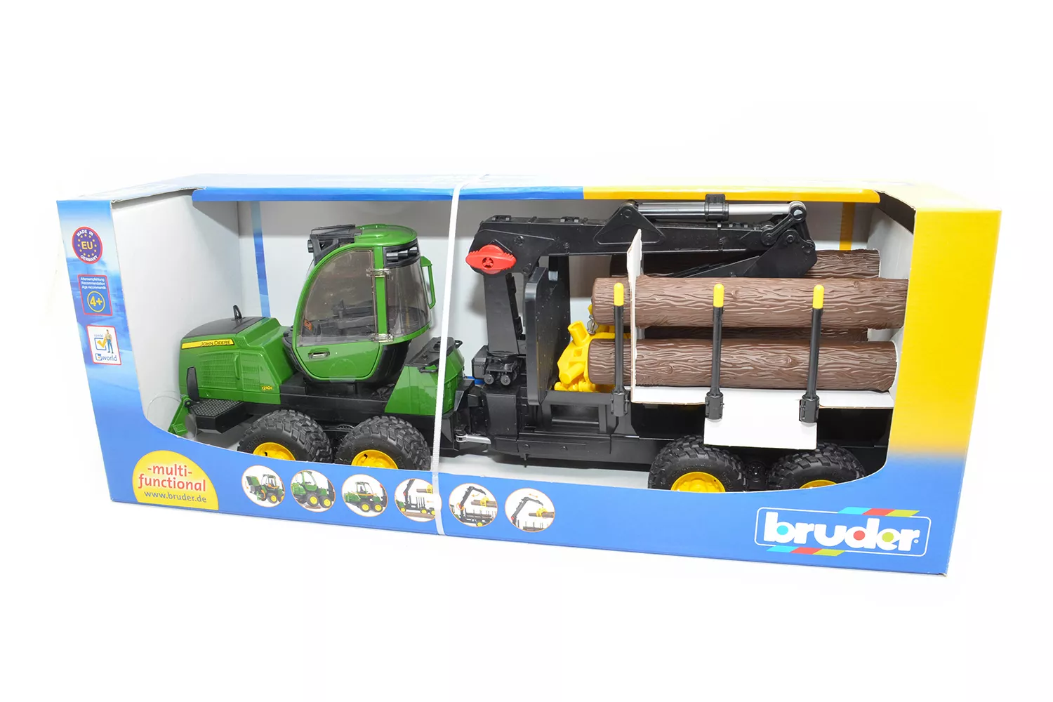 Jucarie Bruder, tractor forestier John Deere 1210E cu graifer, 1:16, 640x164x225 mm # 02133