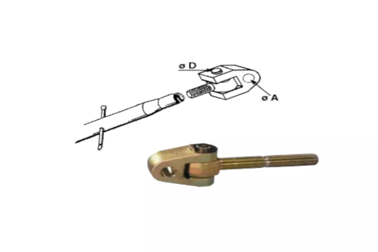 ARTICULATIE TIRANT CENTRAL YOKE 40X3 D.28-28 STANGA # ATRN28403G
