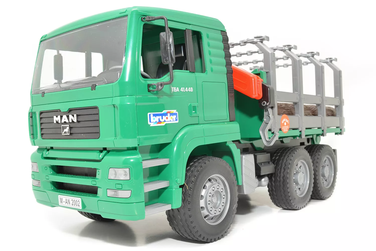 Jucarie Bruder, camion forestier Man cu macara de incarcare, 1:16, 430x185x255 mm # 02769
