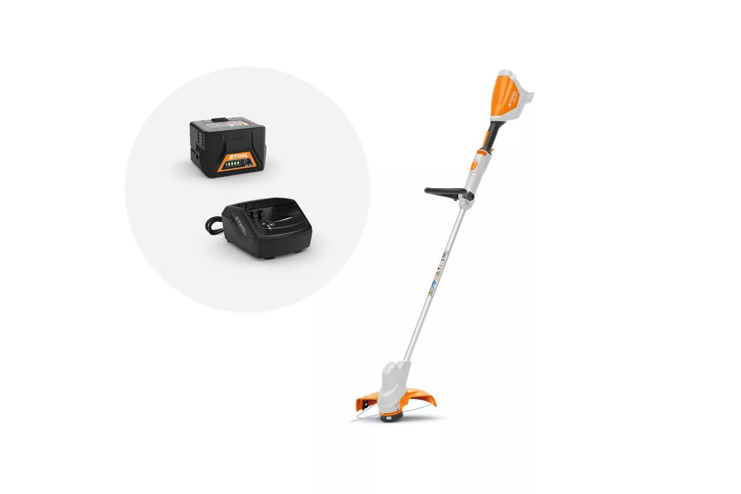MOTOCOASA FSA 57 SET 2 ACUMULATORI AK10 INCARCATOR AL101 STIHL # 45222000017 