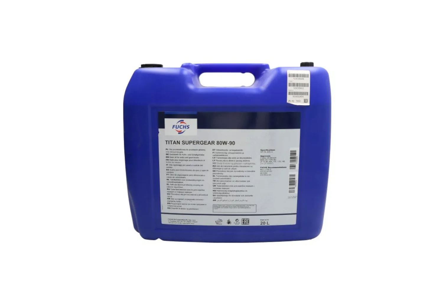 ULEI 80W90 TITAN SUPERGEAR FUCHS 20L # 600632854