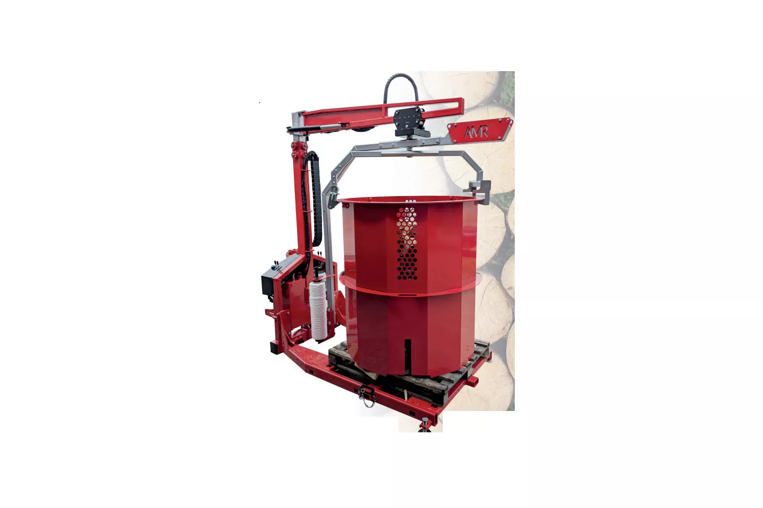 SISTEM DE AMBALAT LEMN DE FOC ELECTRIC CU UN TAMBUR RECTANGULAR AMR # PAL100001 + PAL110001