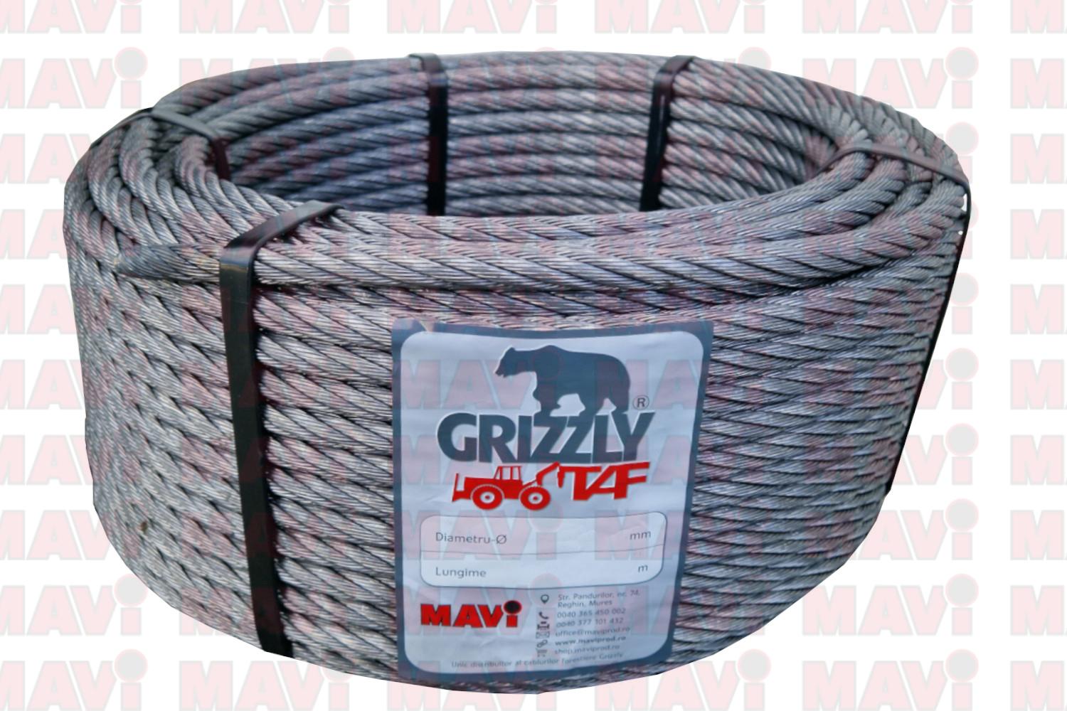 CABLU TRACTIUNE FI11 6X25 COMPACTAT GRIZZLY CU CARLIG