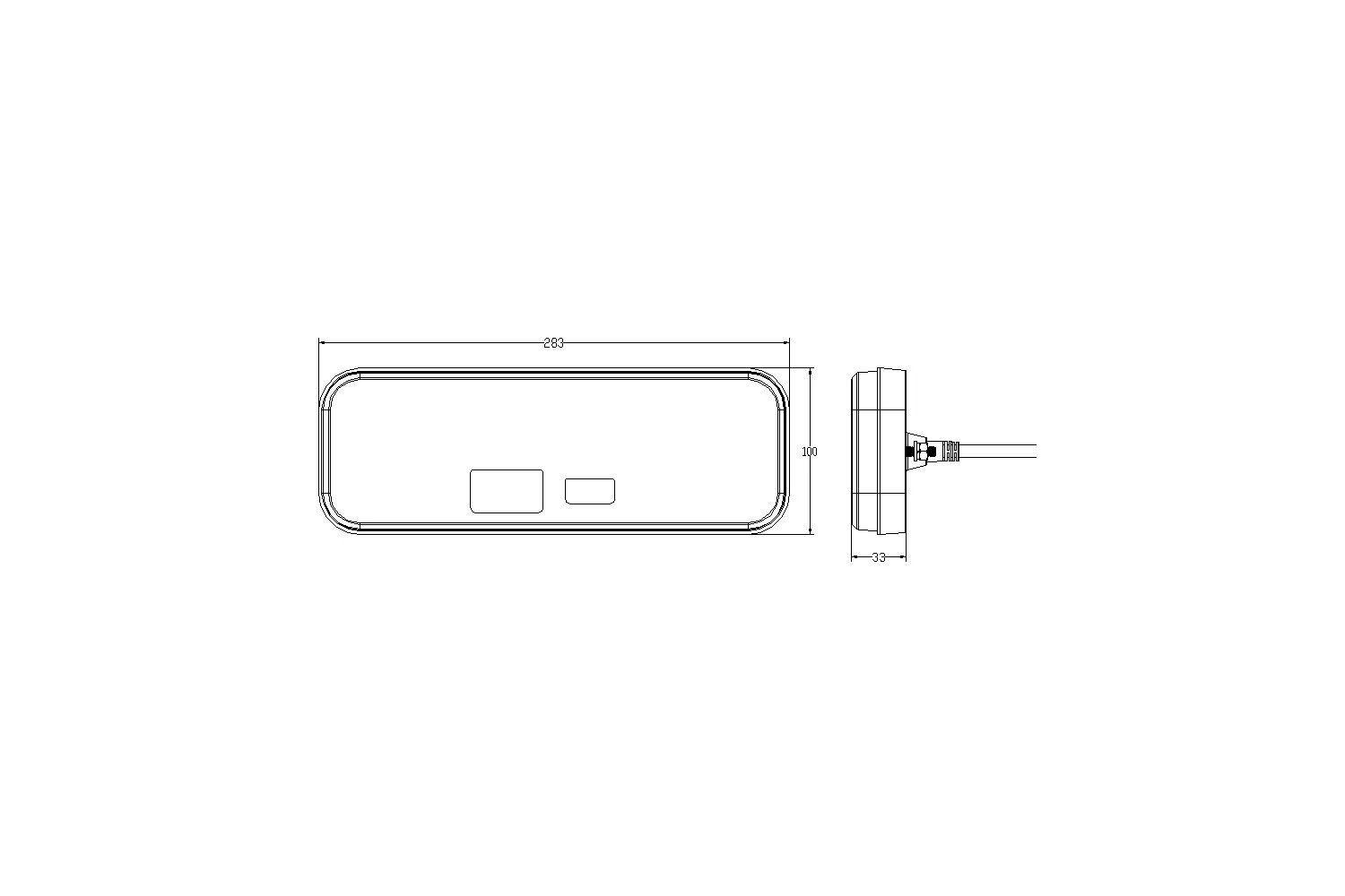 LAMPA SPATE DREAPTUNGHIULARA LED 12/24V DREAPTA # L1960