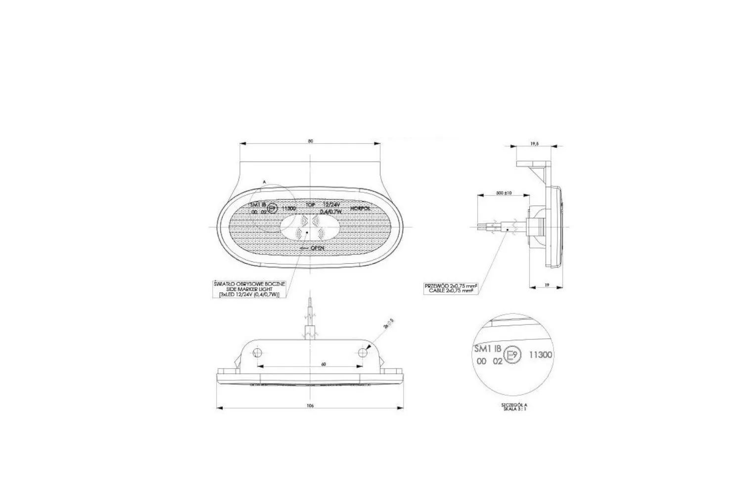 LAMPA GABARIT # L1156