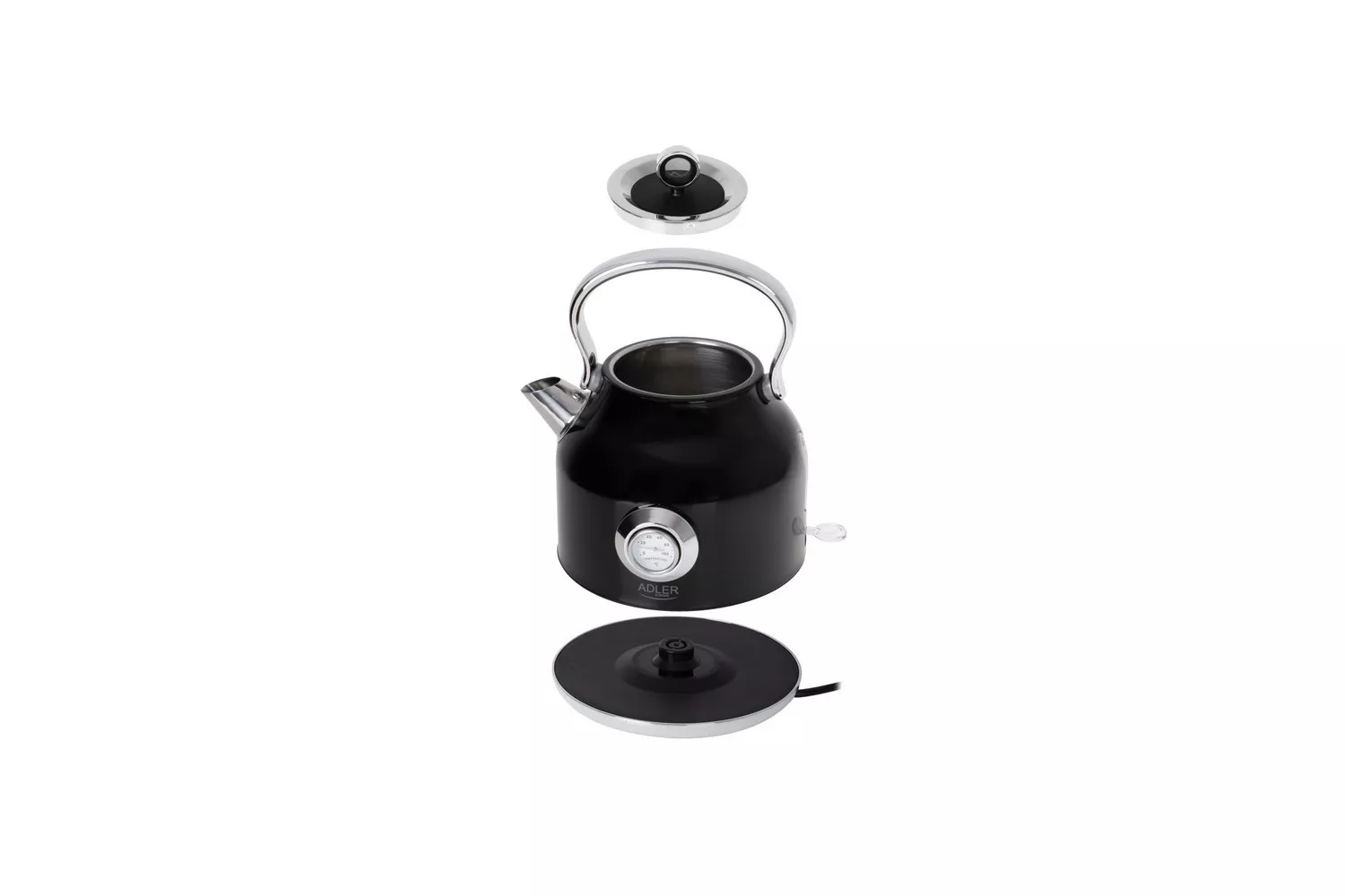 FIERBATOR ELECTRIC CU TERMOMETRU NEGRU ADLER # AD1346BLACK