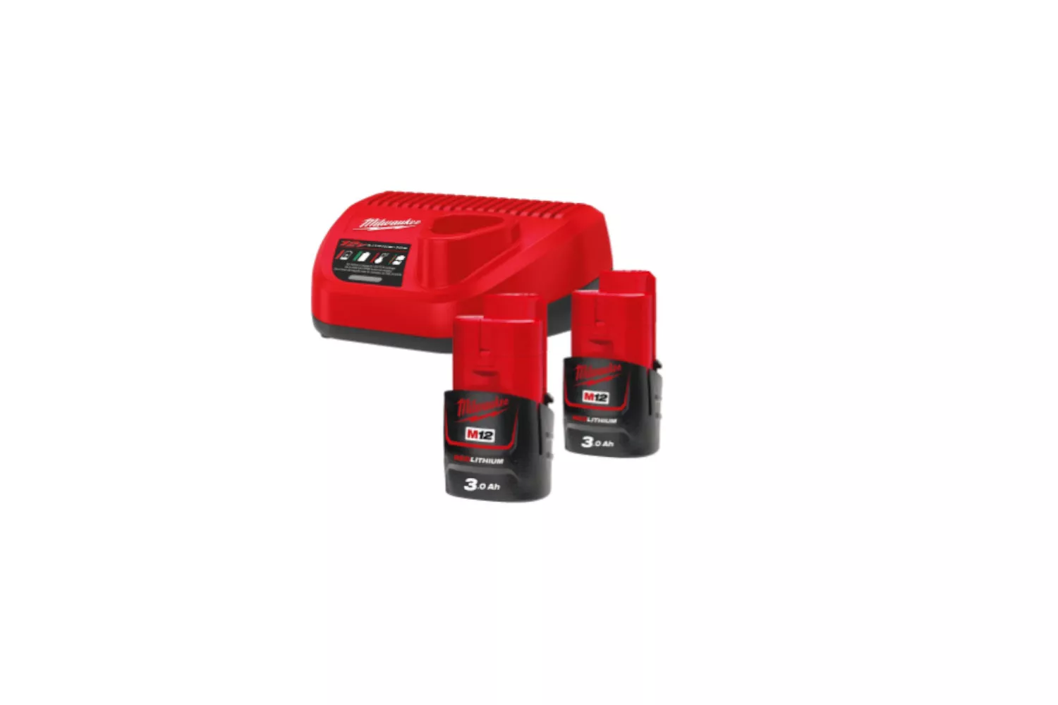 PACHET INCARCATOR CU 2 ACUMUATORI M12 MILWAUKEE # M12NRG-302 / 4933451902