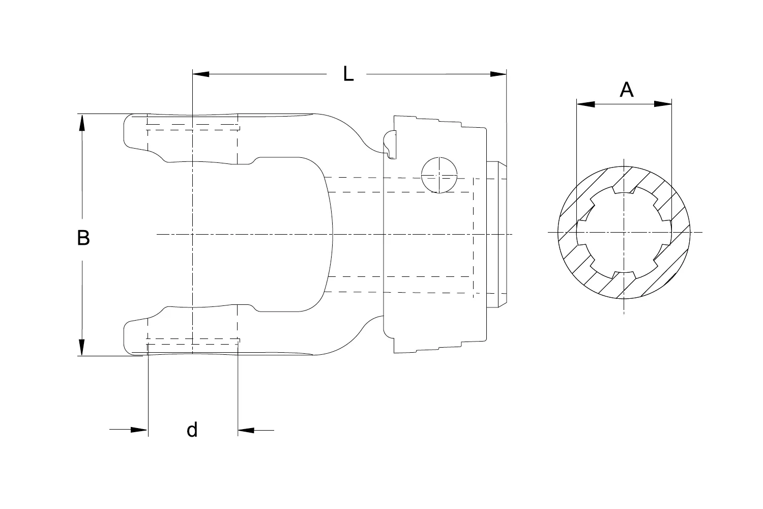 Furca De Cuplare Asge 2400 1 3/8 (6) 32 86 112 35.83.30 WALTERSCHEID # 1133836