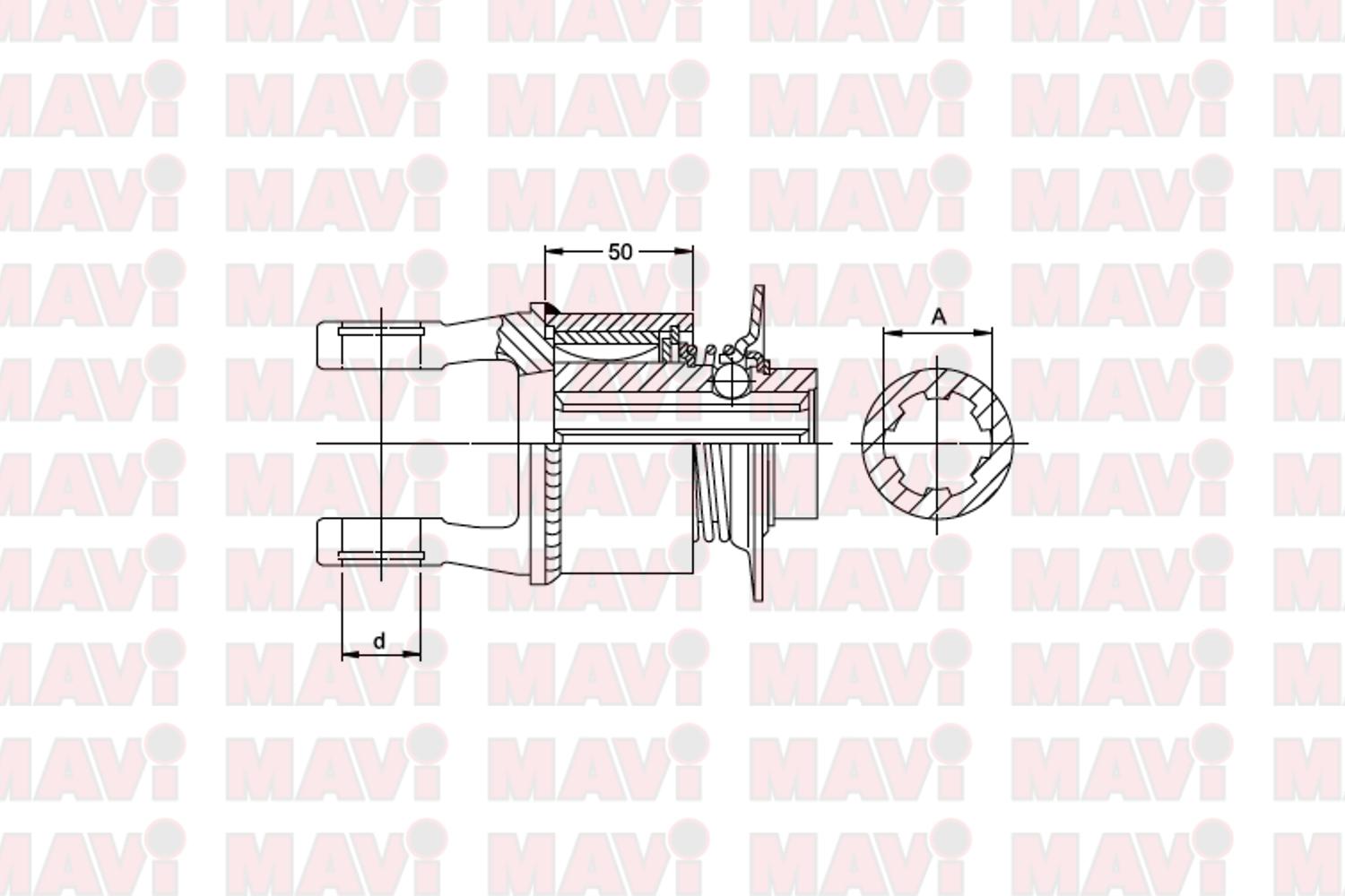 Ambreiaj De Suprasarcina F5/1R 2500 36 56.104.40 1 3/8 (6) Zv WALTERSCHEID  # 1350867