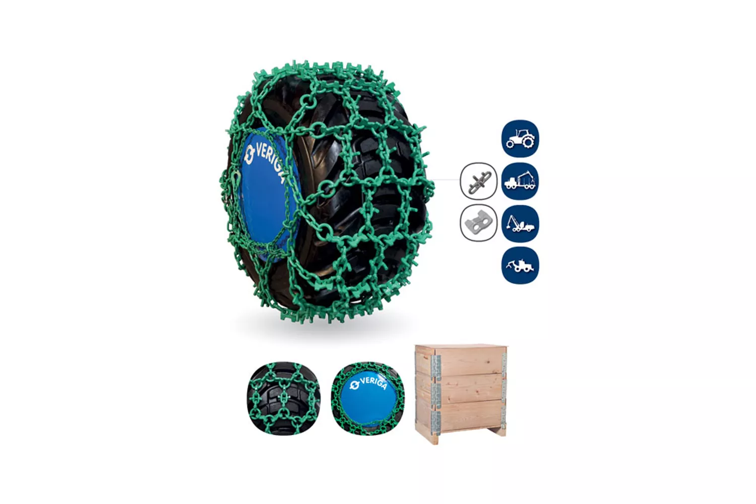 Set plasa lant antiderapant Veriga, 18.4-38, grosime 11 mm, forestier, U-protect-f 570  # 33327