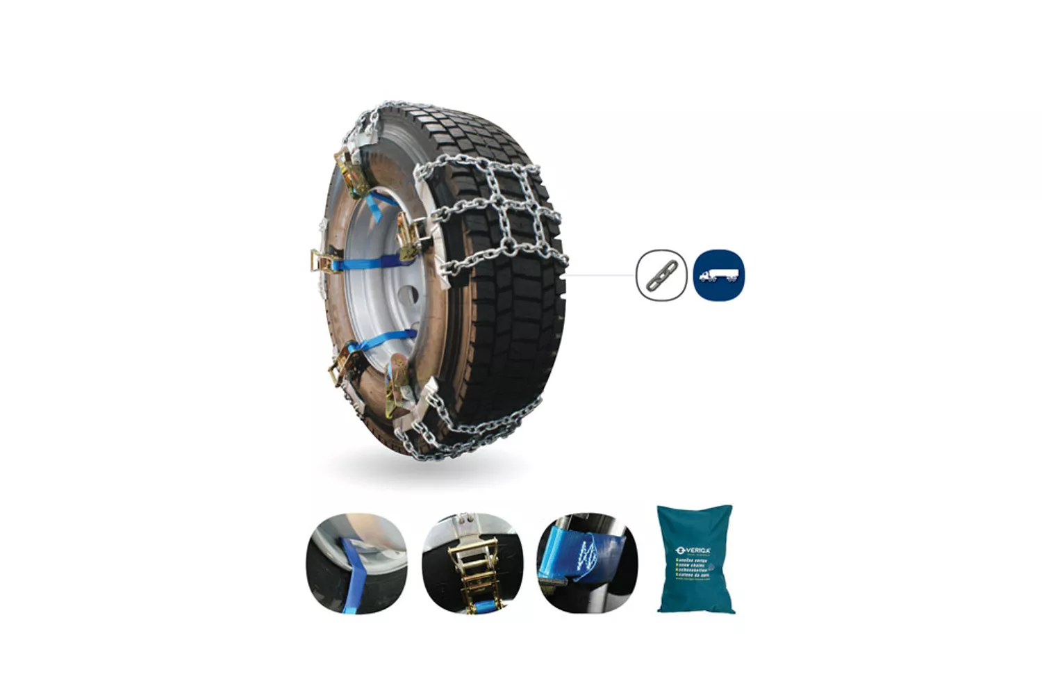 Set plasa lant antiderapant Veriga, 315/80-22.5, grosime 7 mm, camion, S-Stop-3 # 27497