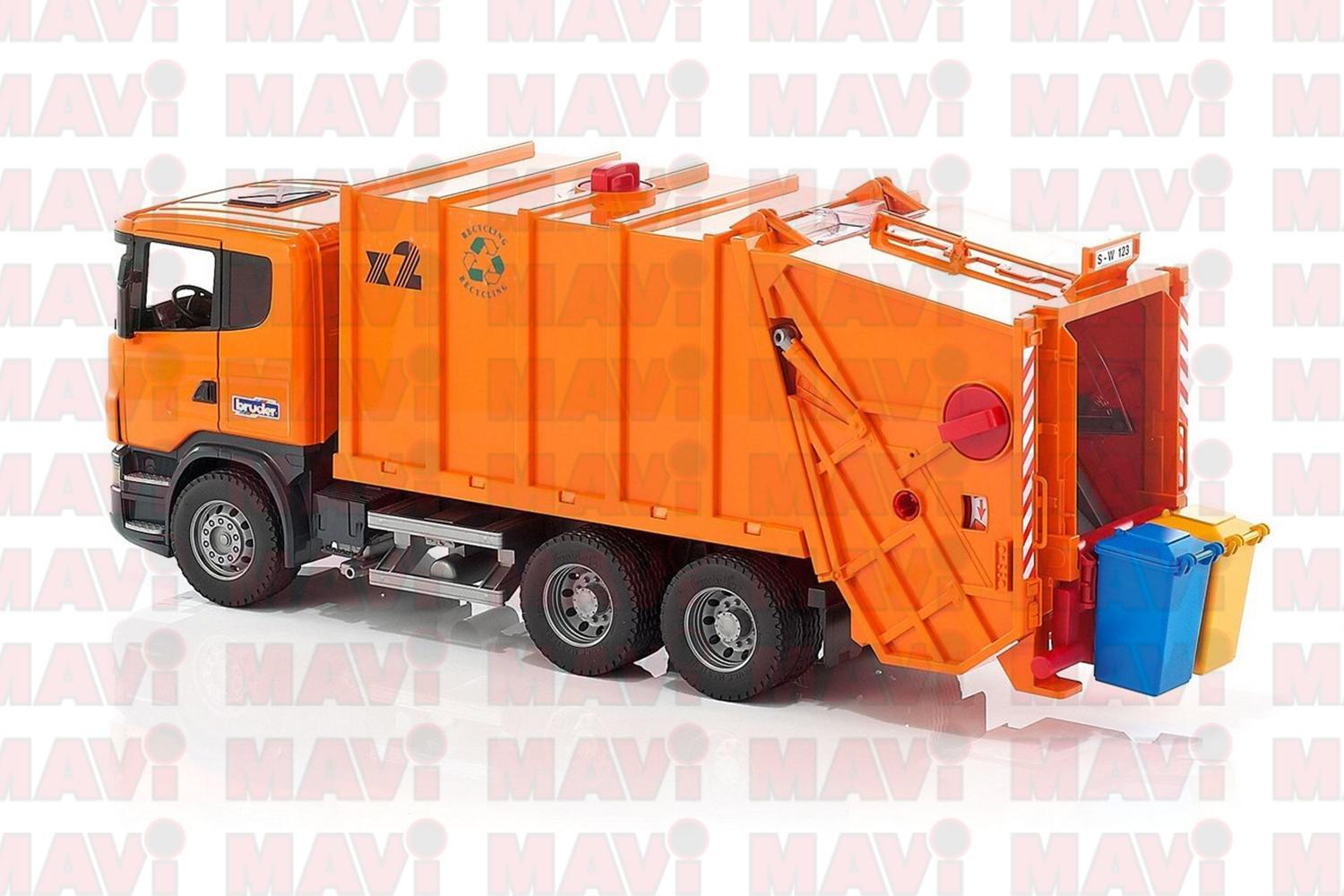 Jucarie Bruder, camion pentru colectarea gunoiului Scania R-Series, 1:16, 620x185x264 mm # 03560