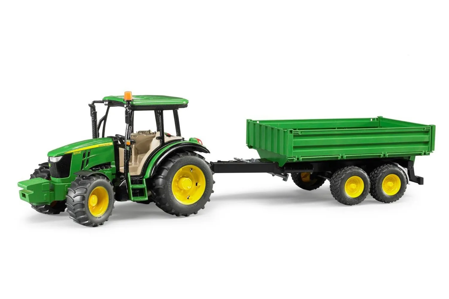 Jucarie Bruder, tractor John Deere 5115M cu remorca, 1:16, 585x275x268 mm  # 02108