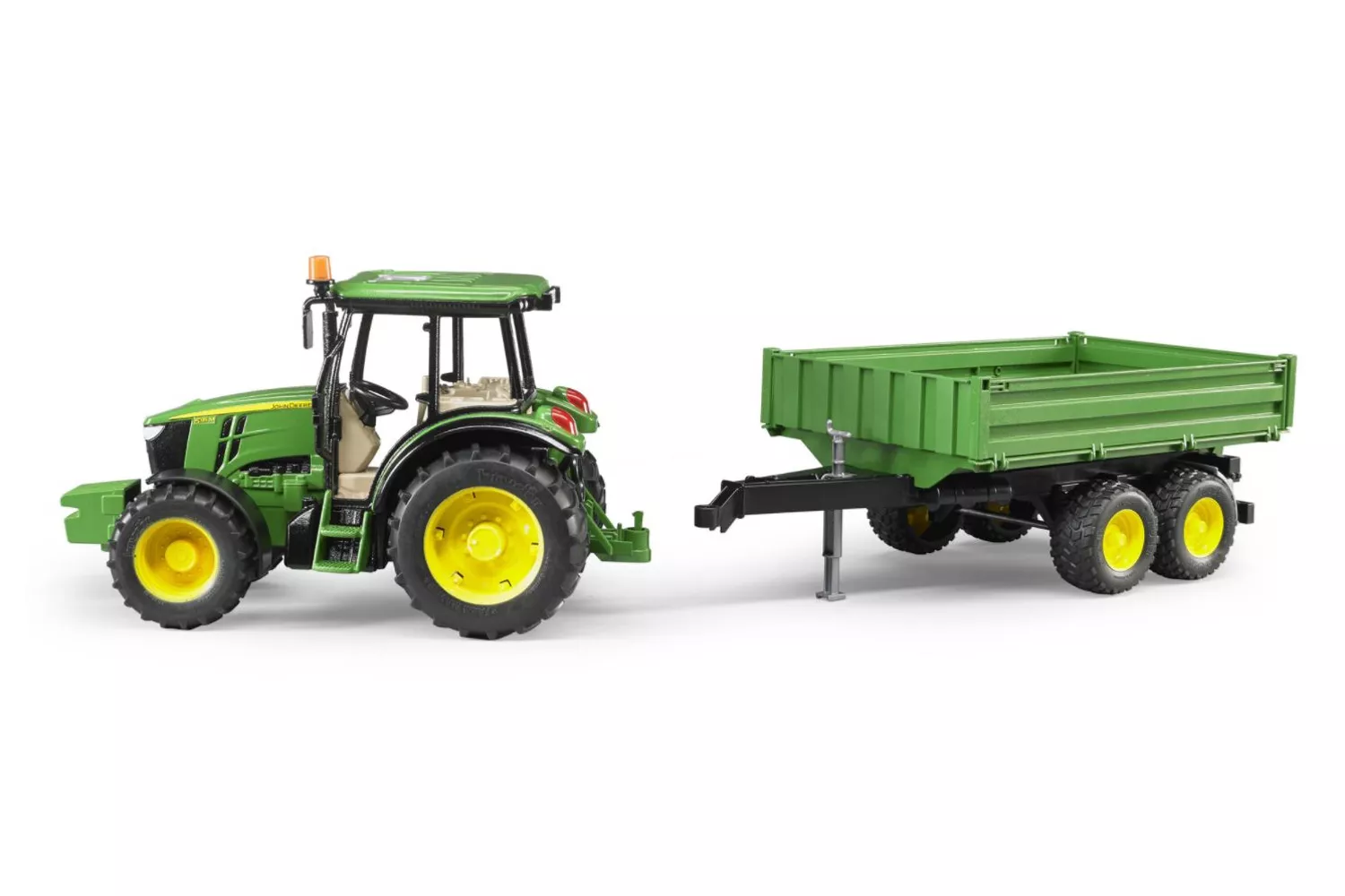 Jucarie Bruder, tractor John Deere 5115M cu remorca, 1:16, 585x275x268 mm  # 02108