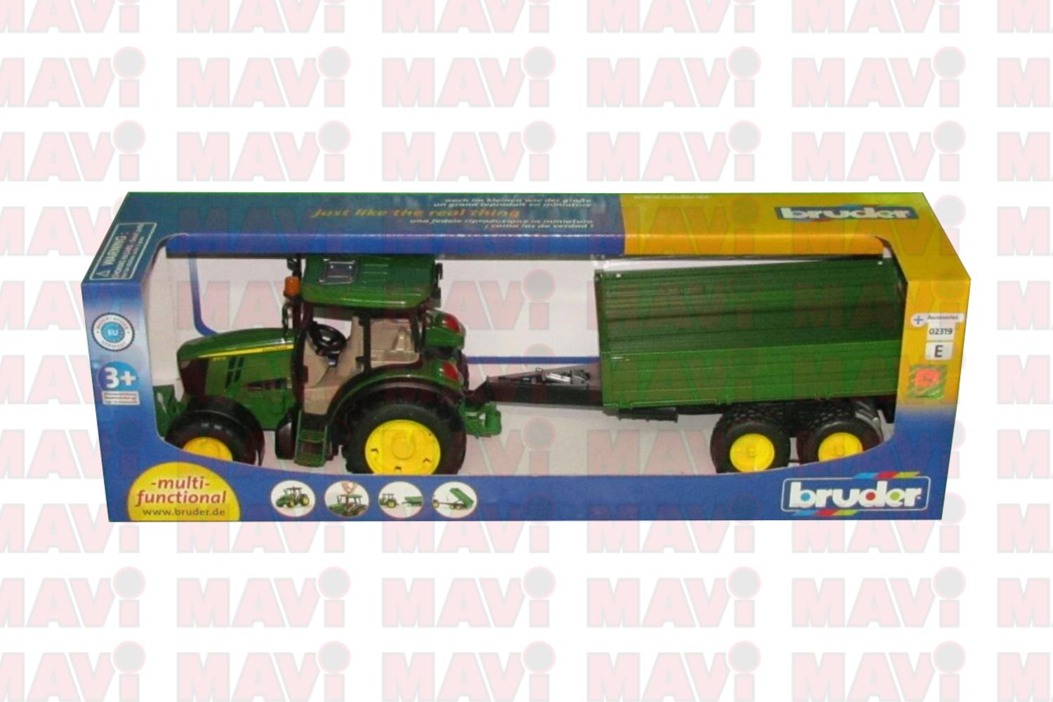 Jucarie Bruder, tractor John Deere 5115M cu remorca, 1:16, 585x275x268 mm  # 02108