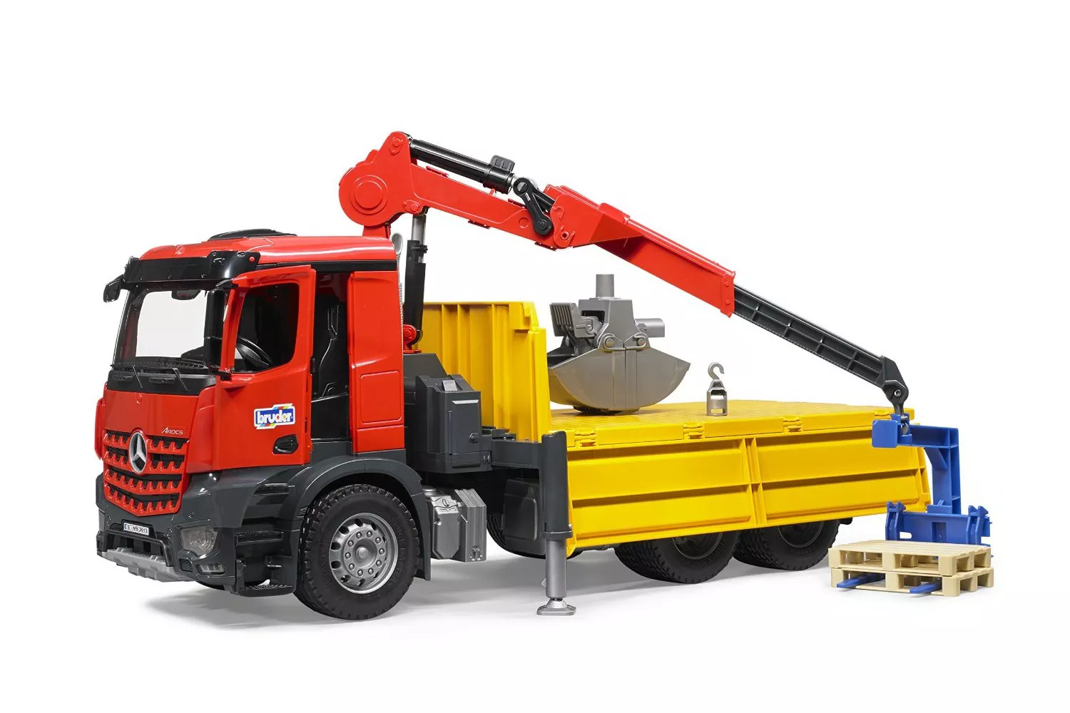 Jucarie Bruder, camion Mercedes Benz Arocs cu macara, 1:16, 545x185x270 mm