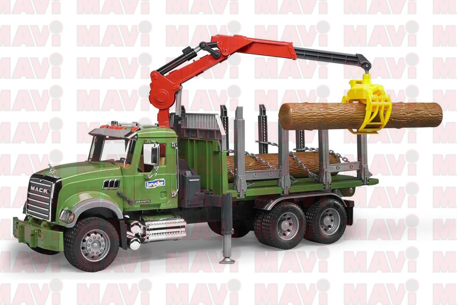 Jucarie Bruder, camion Mack transport lemne, 1:16, 610x188x270 mm # 02824
