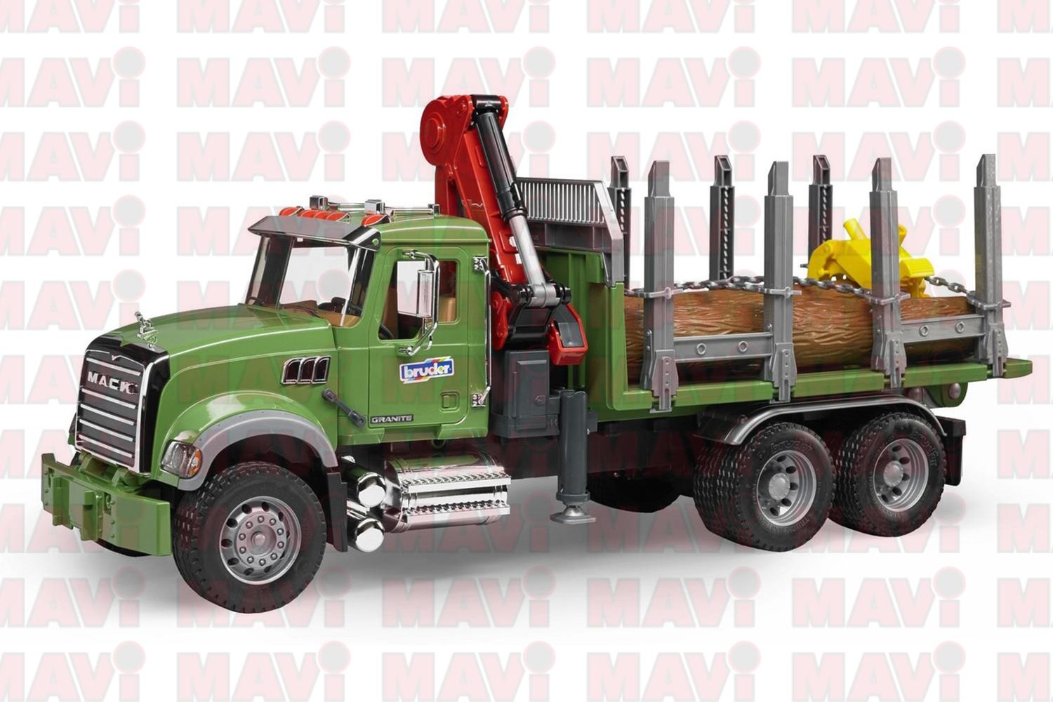 Jucarie Bruder, camion Mack transport lemne, 1:16, 610x188x270 mm # 02824