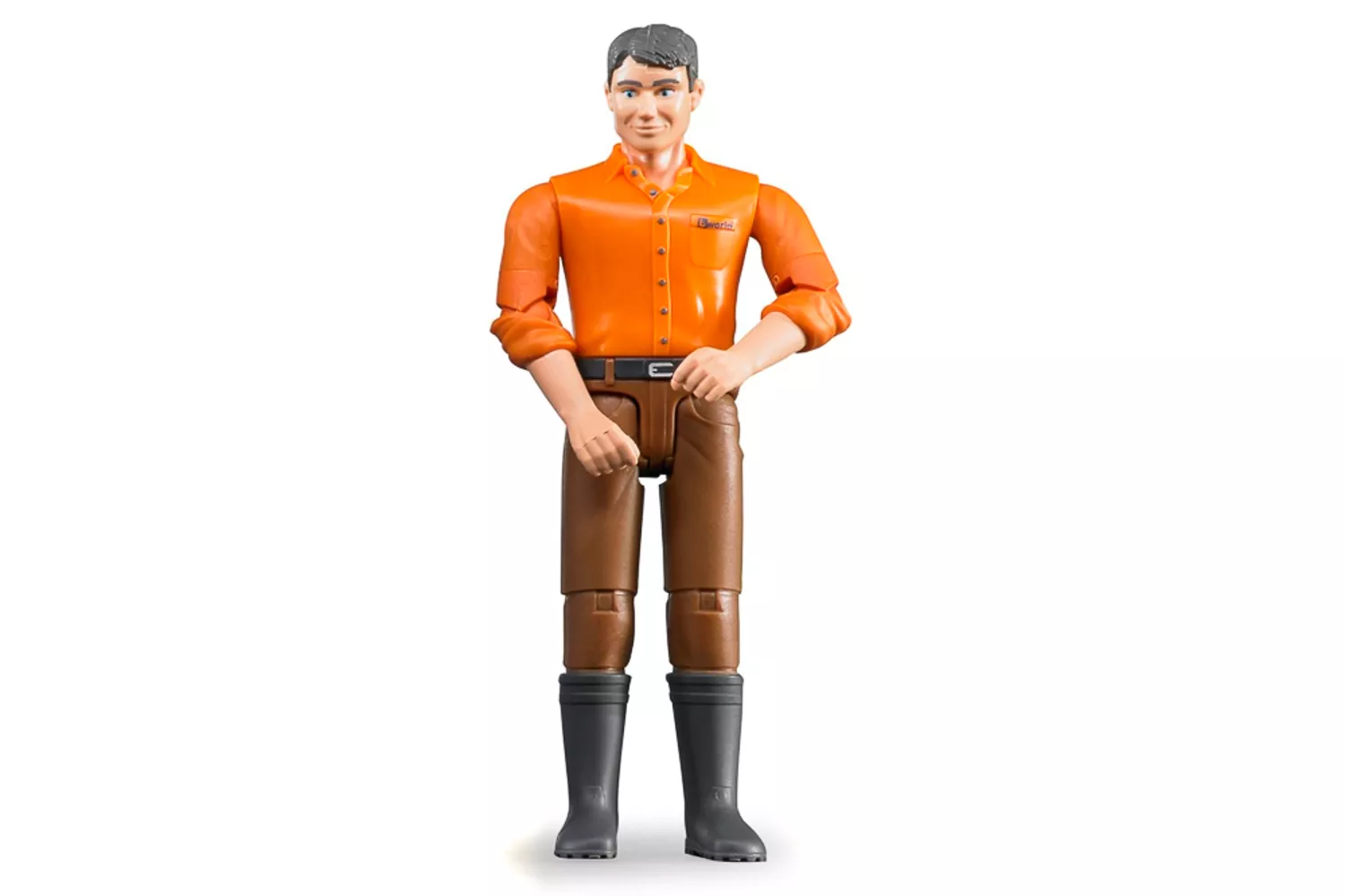 Jucarie Bruder, figurina barbat cu camasa portocalie, 1:16 # 060007