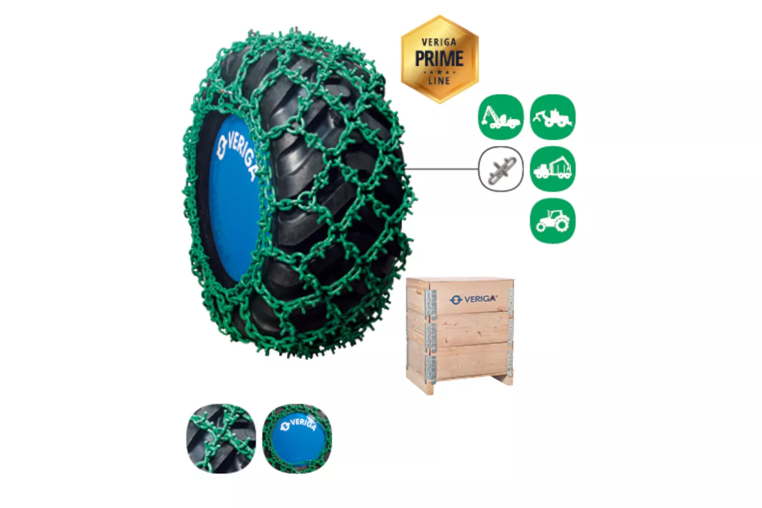 Set plasa lant antiderapant Veriga, 18.4-38, grosime 11 mm, forestier, Super Stift Ketten St-570 # 31982 / 38200