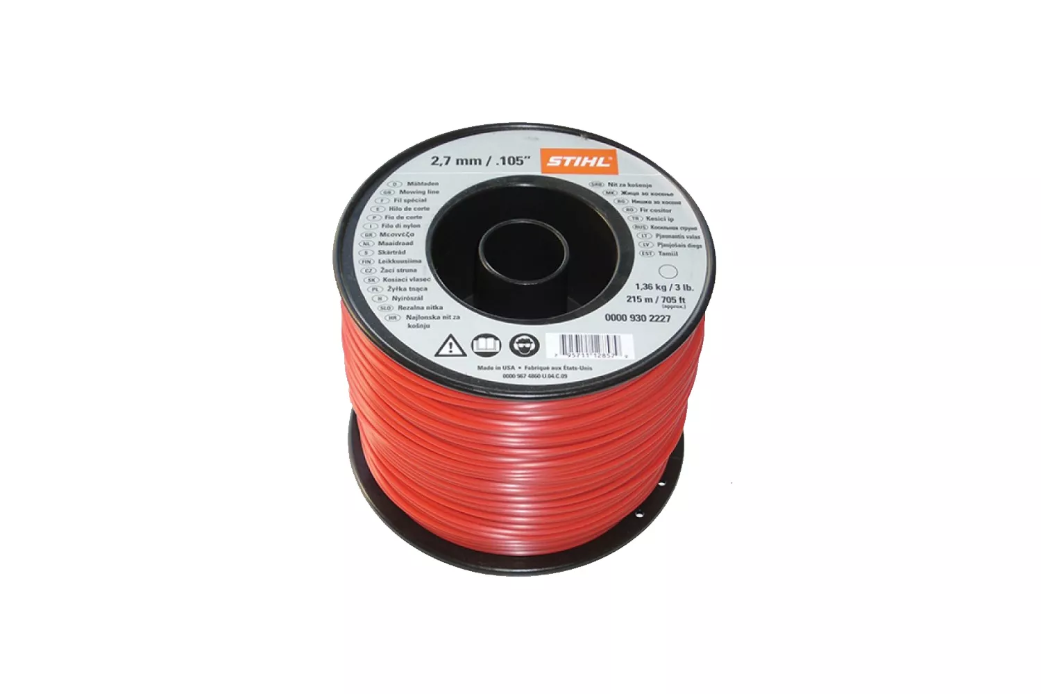 FIR NYLON ROTUND 2.7MMX208M STIHL # 00009302227