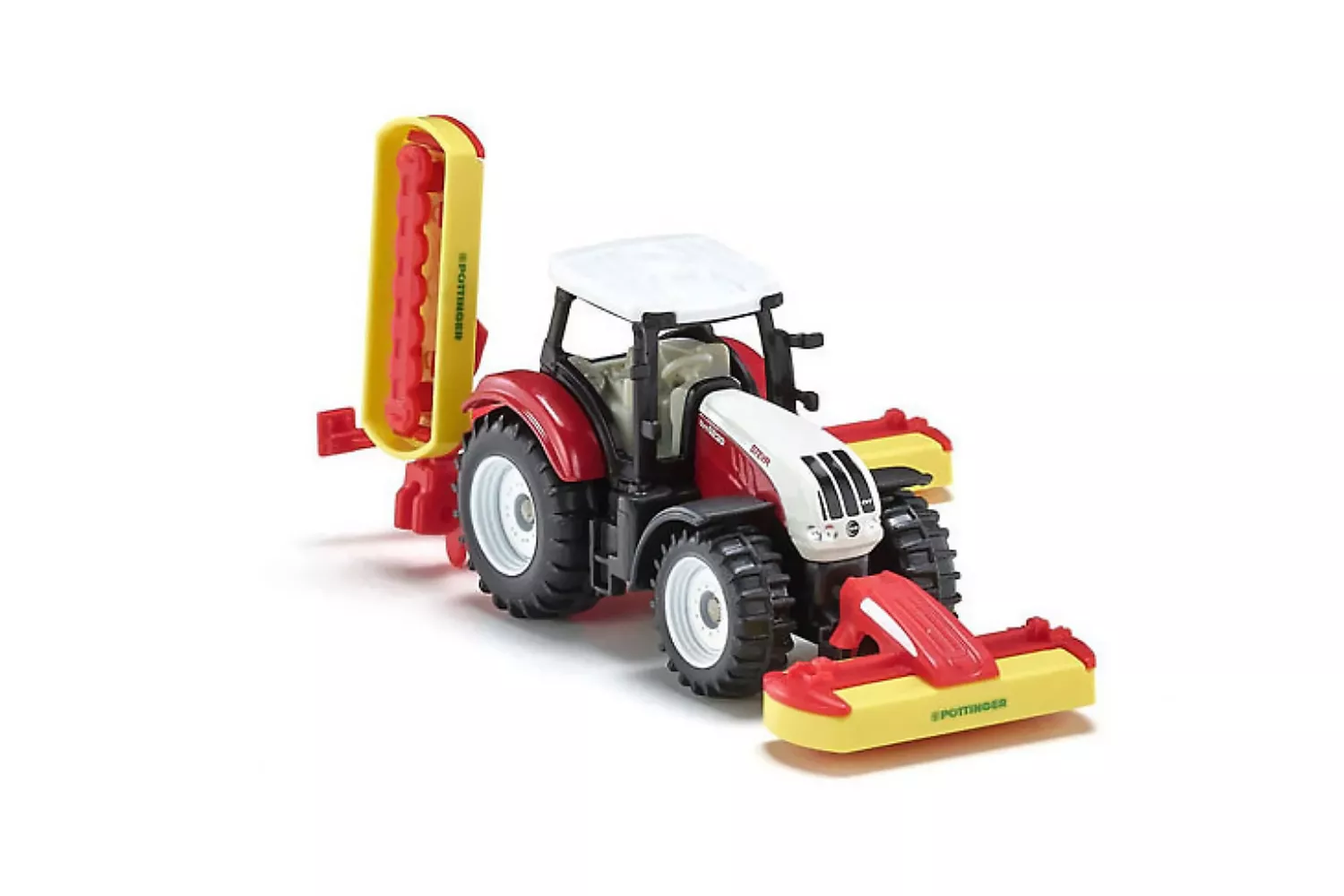 Jucarie Siku tractor cu agregat cositor Pottinger 1:87, 170x35x45 mm # 1672