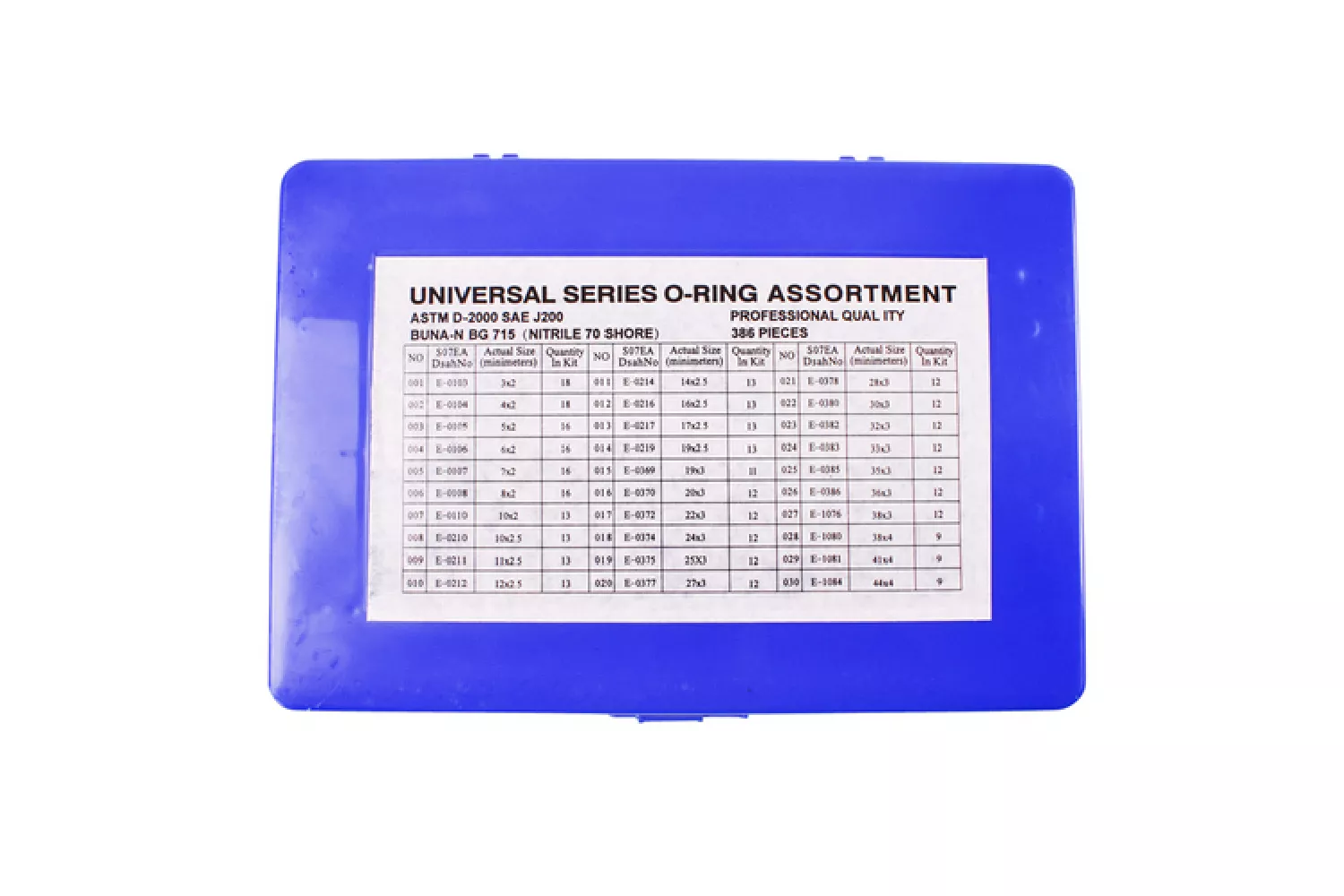 Trusa O-Ring 386 Piese # Bk81023
