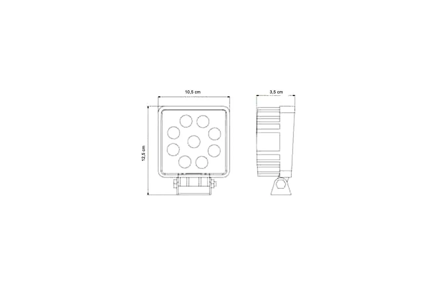 Proiector 9 Led Patrat # L0077