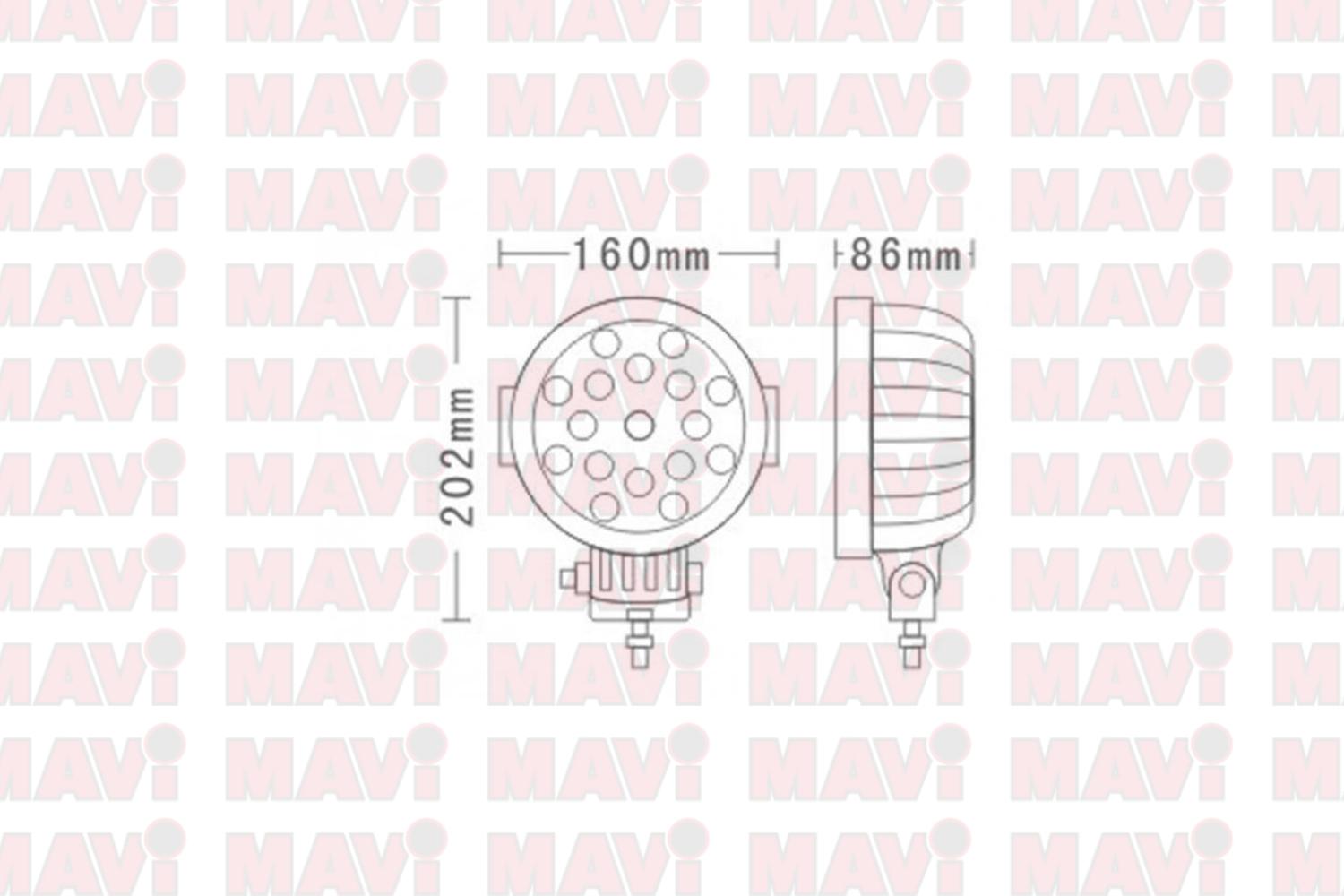 Proiector Rotund 17 Led Rosu # L0091