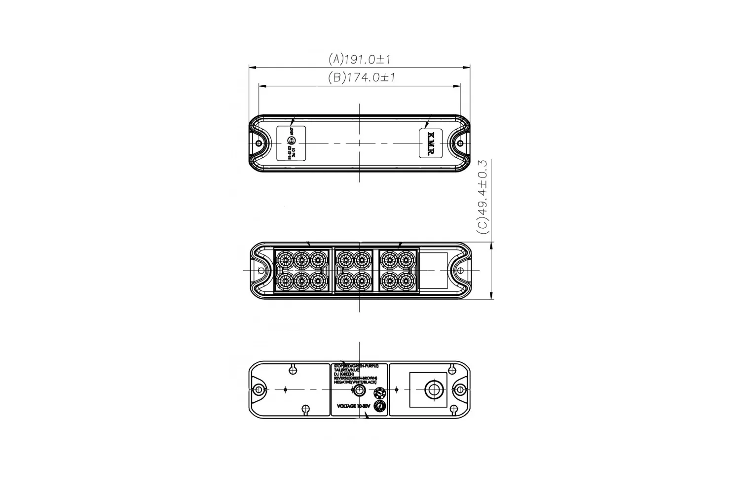 Lampa Spate 12/24V 18 Led # L1834