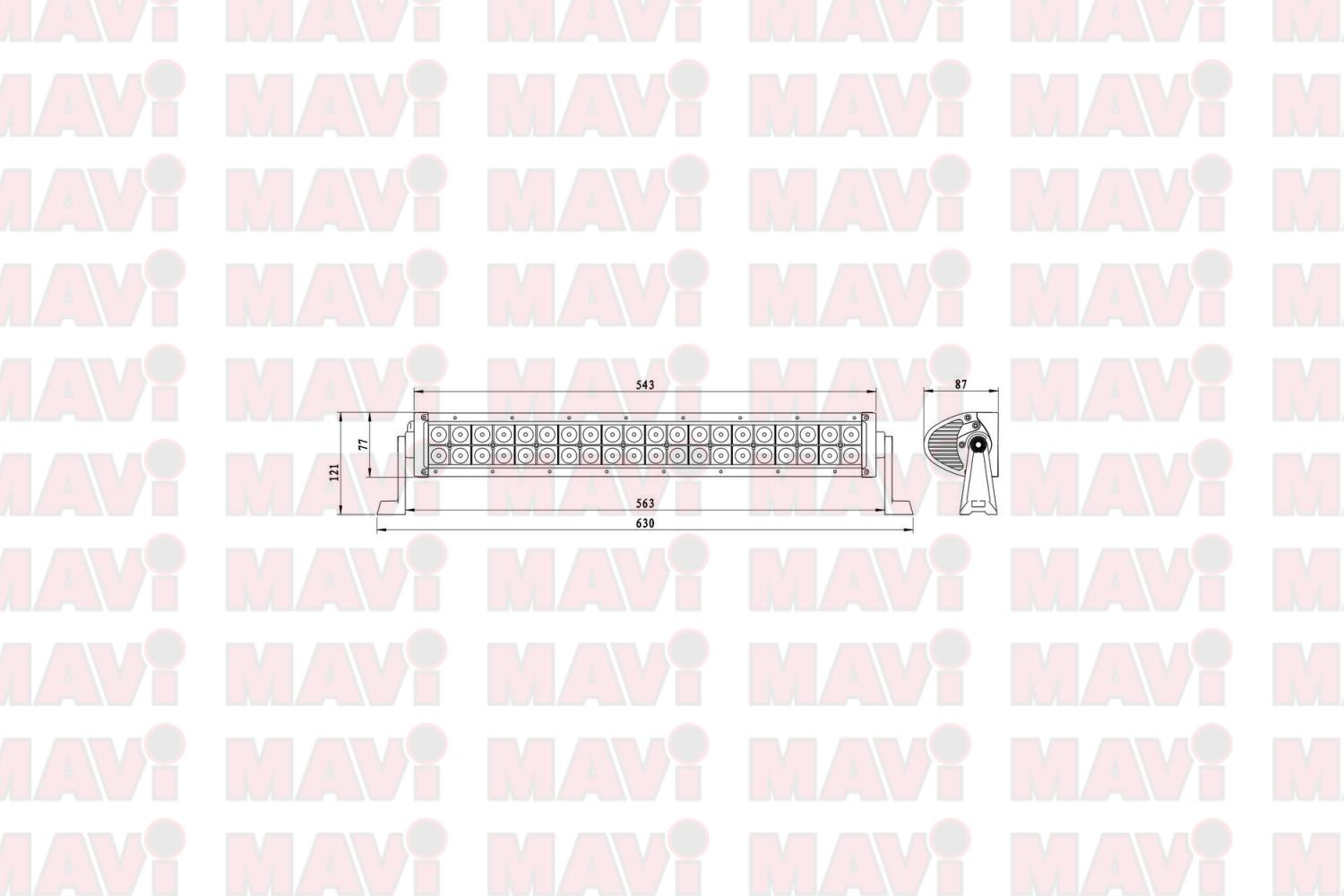 Proiector 40 Led 630 mm Curbat # Lb0004V