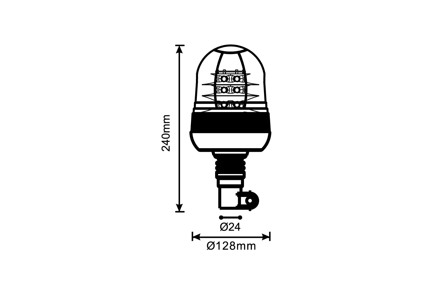 Girofar Cu Tija R65 R10 # Lw0029-Alr