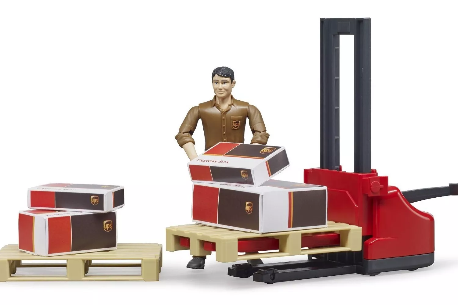 Jucarie set figurine logistica Ups cu cutii