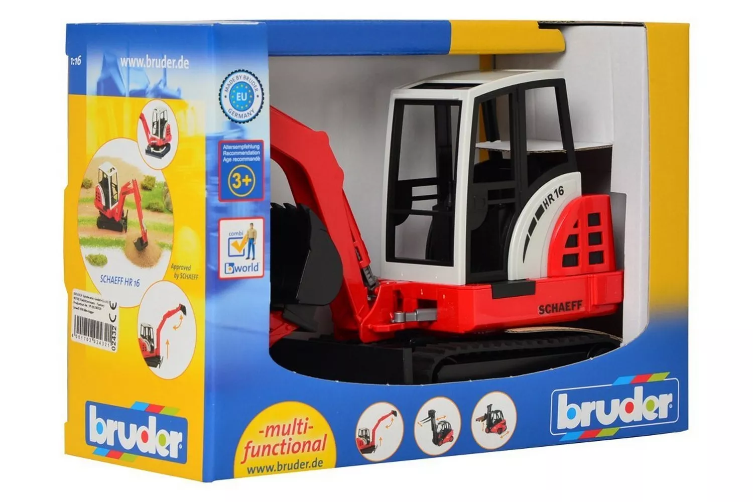 Jucarie Bruder, excavator mic Schaeff Hr16, 1:16, 355x102x160 mm # 02432