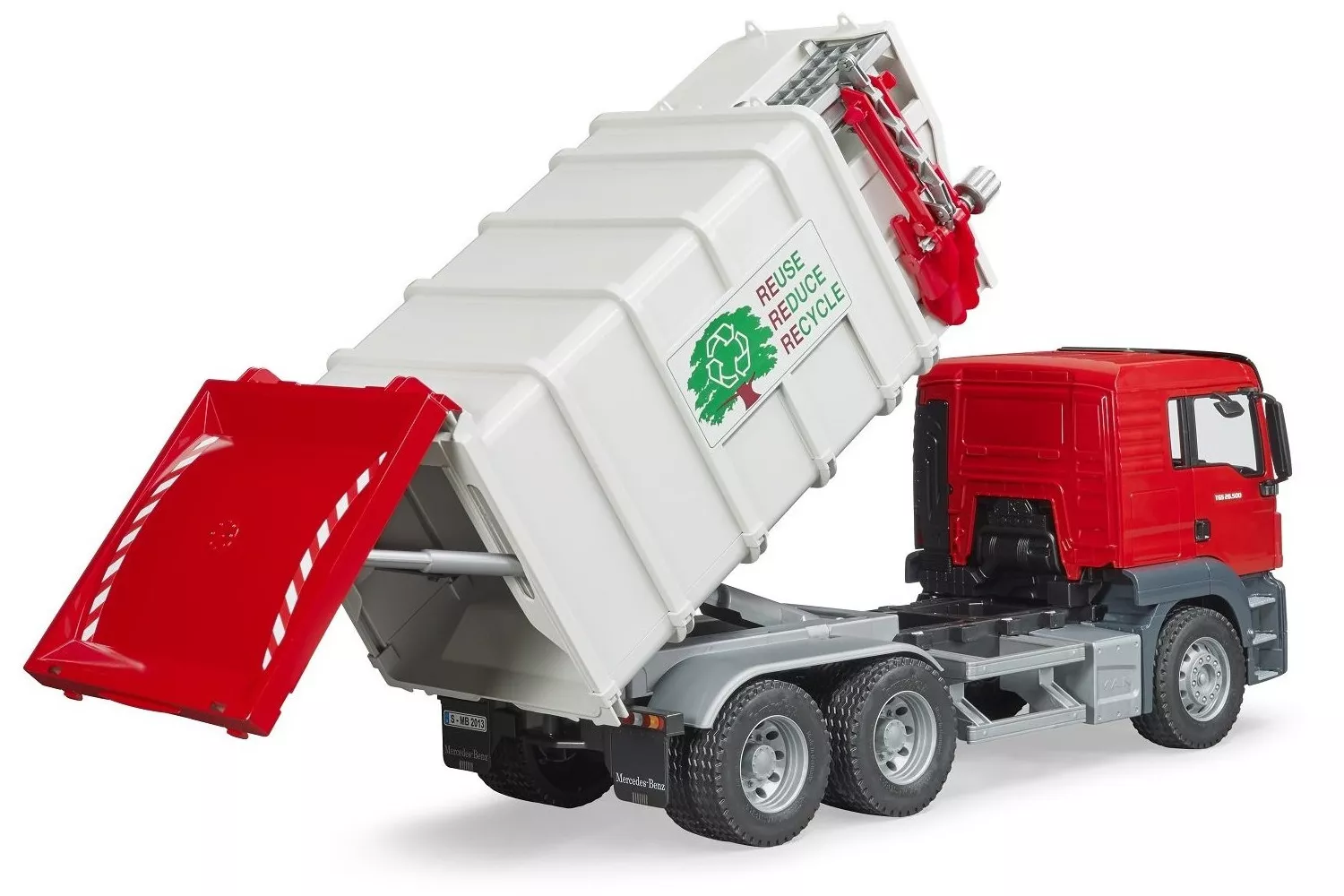 Jucarie Bruder, incarcator lateral Man Tgs pentru camioane cu containere, 1:16, 540x190x257 mm # 03761