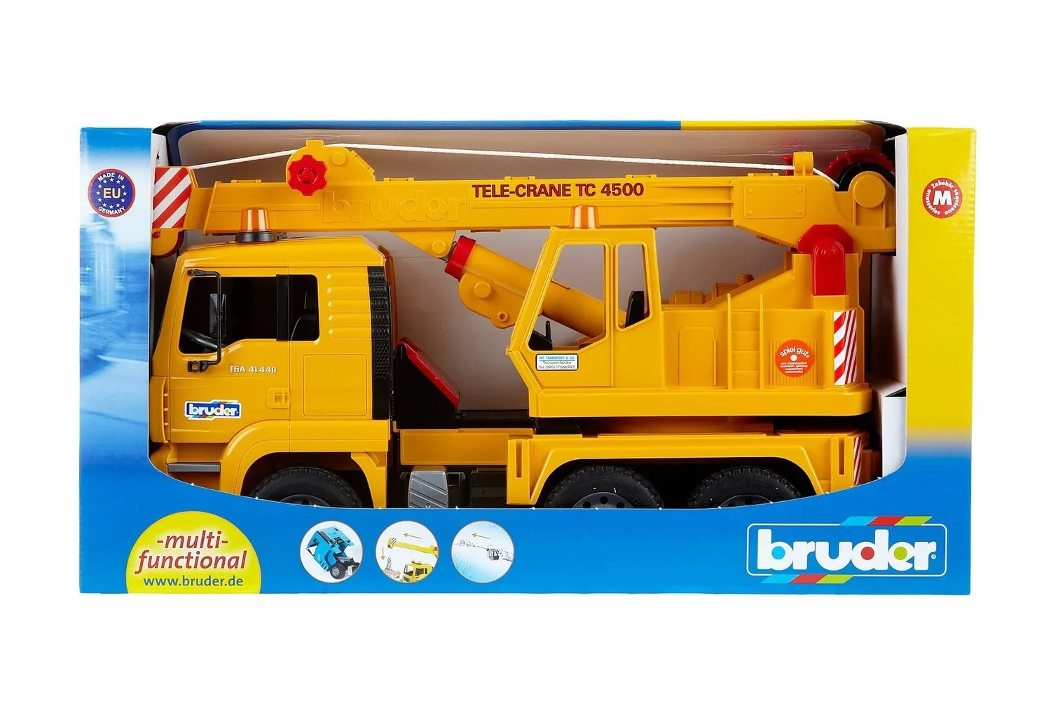 Jucarie Bruder, camion Man cu macara, 1:16, 425x175x242 mm # 02754