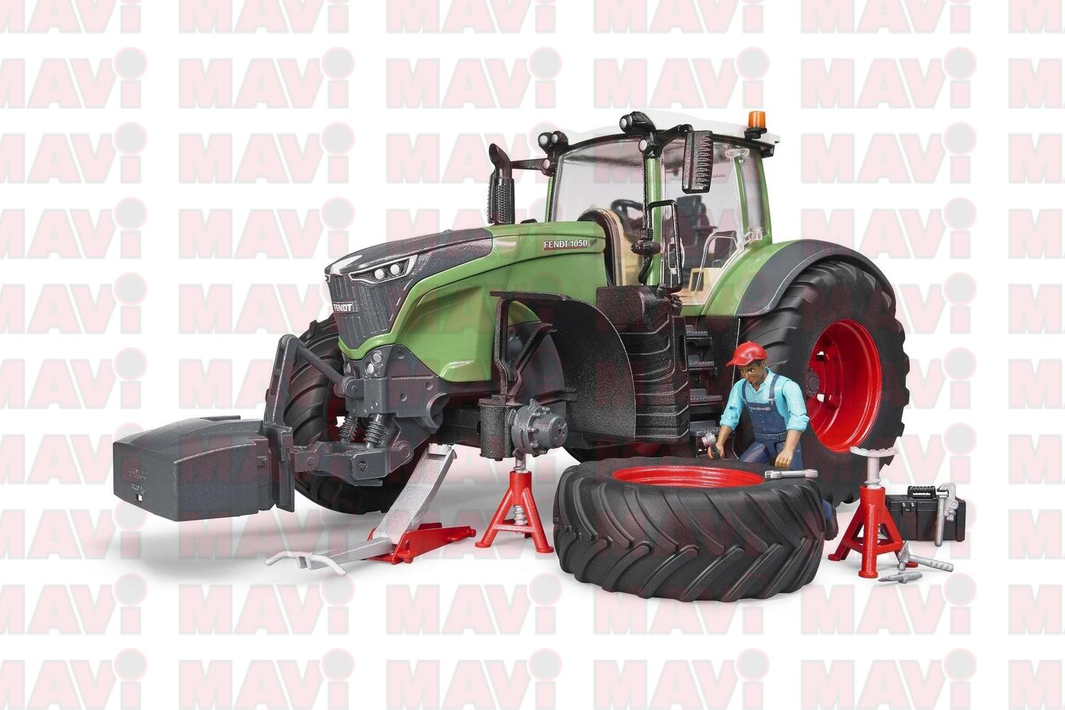 Jucarie Bruder, tractor Fendt 1050 Vario cu mecanic si echipament pentru atelier, 1:16, 456x198x225 mm # 04041