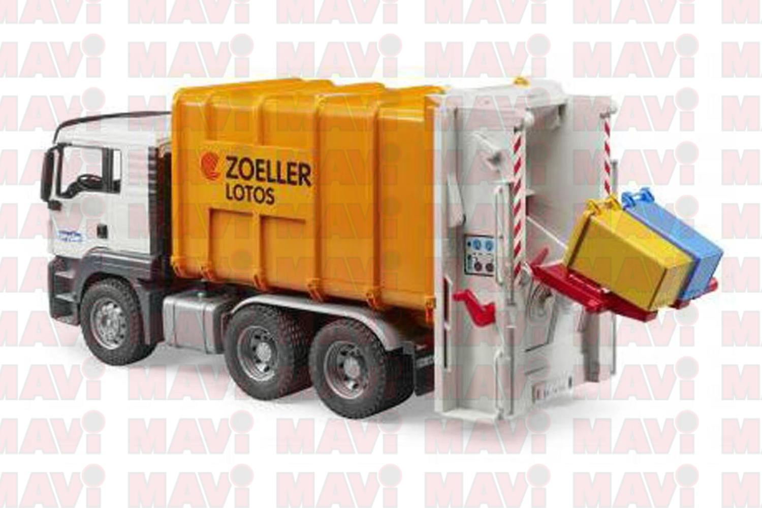 Jucarie Bruder, camion Man Tgs cu containere si incarcator pe spate, 1:16, 508x185x216 mm # 03762