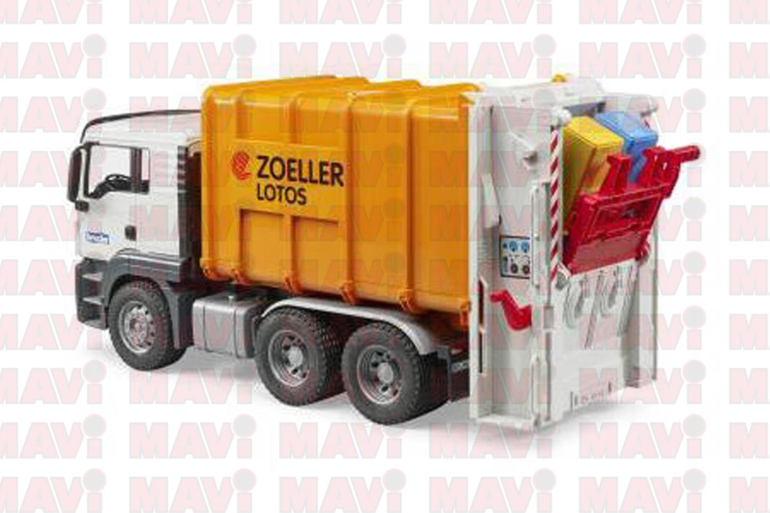 Jucarie Bruder, camion Man Tgs cu containere si incarcator pe spate, 1:16, 508x185x216 mm # 03762